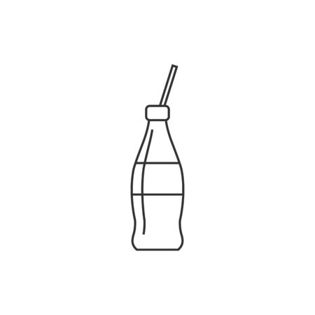 Soft drink icon in thin outline style. Junk fast food high sugarのイラスト素材