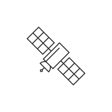 Satellite receiver icon in thin outline style. Data information technology space scienceのイラスト素材