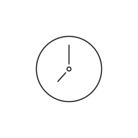Clock icon in thin outline style. Alarm waking wall time deadlineのイラスト素材