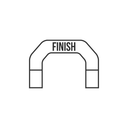 Finish line icon in thin outline style. Air tube inflatableのイラスト素材