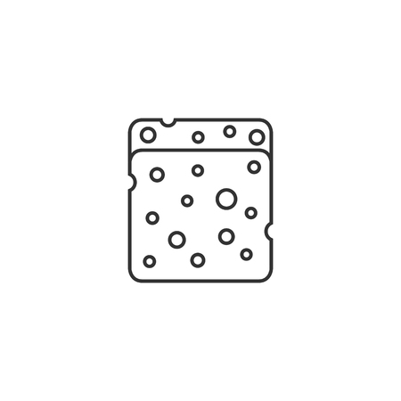 Sponge cleaning icon in thin outline style. Housekeeping service wet bathroomのイラスト素材