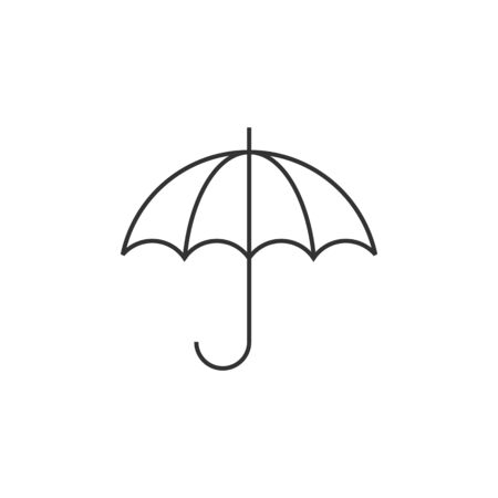 Umbrella icon in thin outline style. Valentine love couple presentのイラスト素材