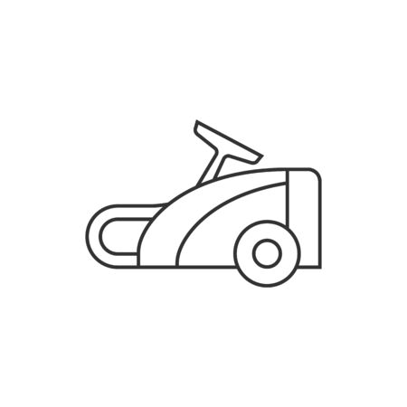 Vacuum cleaner icon in thin outline style. Home house appliance household working toolのイラスト素材