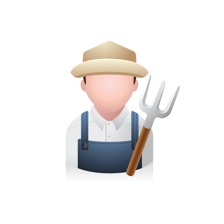 Peasant avatar icon in colors.のイラスト素材