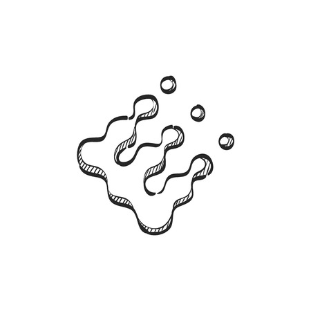 Printing raster dots icon in doodle sketch lines. Print color density conceptのイラスト素材