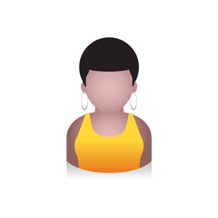 Girl avatar icon in colors.のイラスト素材