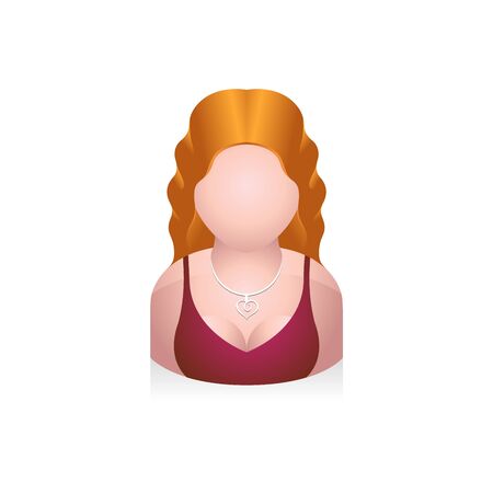 Girl avatar icon in colors.のイラスト素材