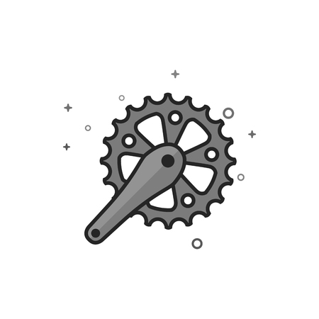 Bicycle crank set icon in flat outlined grayscale style. Vector illustration.のイラスト素材