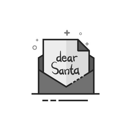 Letter icon in flat outlined grayscale style Vector illustration.のイラスト素材