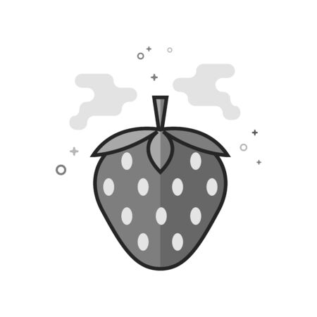 Strawberry chocolate icon in flat outlined grayscale style. Vector illustration.のイラスト素材