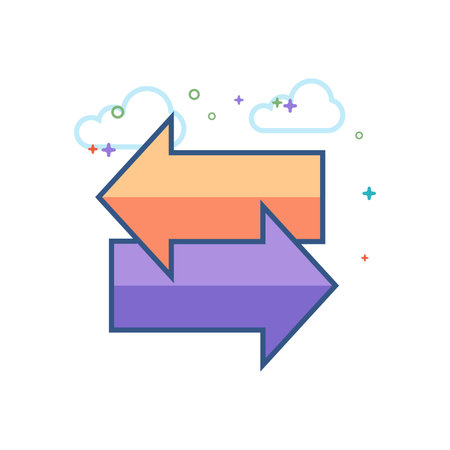 Arrows icon in outlined flat color style. Vector illustration.のイラスト素材