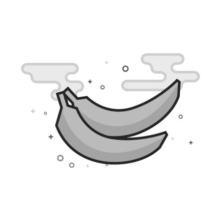 Banana icon in flat outlined grayscale style. Vector illustration.のイラスト素材