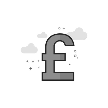 Pound sterling symbol icon in flat outlined grayscale style Vector illustration.のイラスト素材