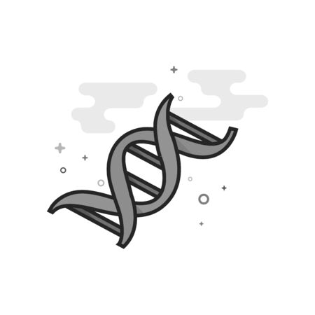 DNA strands icon in flat outlined grayscale style. Vector illustration.のイラスト素材