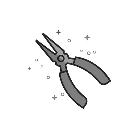 Pliers icon in flat outlined grayscale style. Vector illustration.のイラスト素材