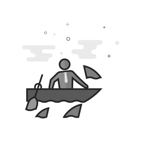 Businessman challenge icon in flat outlined grayscale style. Vector illustration.のイラスト素材
