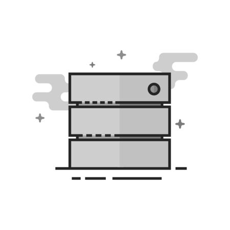Database  icon in flat outlined grayscale style. Vector illustration.のイラスト素材