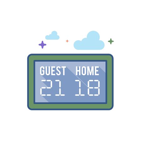 Score board icon in outlined flat color style. Vector illustration.のイラスト素材