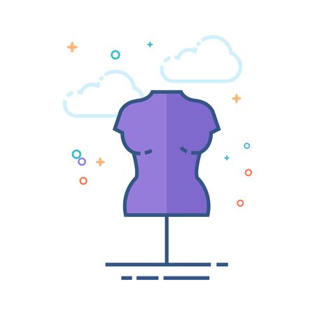 Mannequin icon in outlined flat color style Vector illustration.のイラスト素材