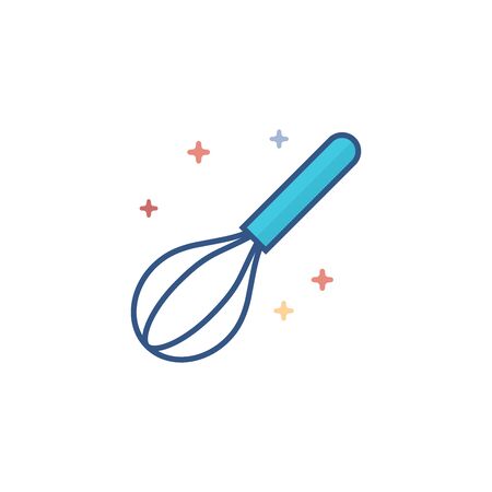 Eggbeater icon in outlined flat color style. Vector illustration.のイラスト素材