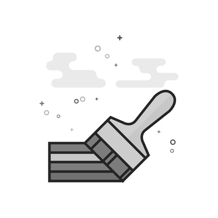 Paint brush icon in flat outlined grayscale style. Vector illustration.のイラスト素材