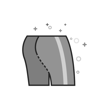 Cycling pants icon in flat outlined grayscale style. Vector illustration.のイラスト素材