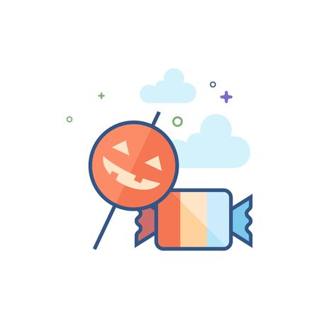 Candy icon in outlined flat color style. Vector illustration.のイラスト素材