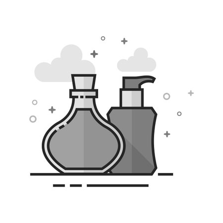Aromatherapy icon in flat outlined grayscale style. Vector illustration.のイラスト素材