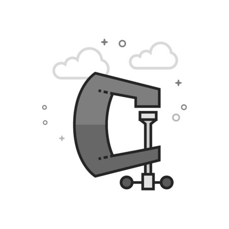 Clamp tool icon in flat outlined grayscale style. Vector illustration.のイラスト素材
