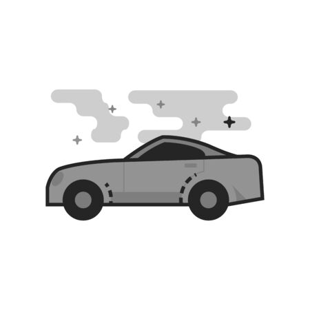 Sport car icon in flat outlined grayscale style. Vector illustration.のイラスト素材