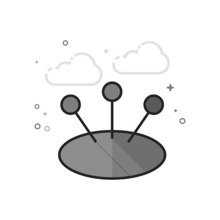 Pincushion icon in flat outlined grayscale style. Vector illustration.のイラスト素材