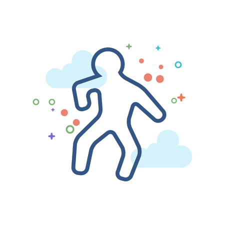 Crime victim icon in outlined flat color style. Vector illustration.のイラスト素材