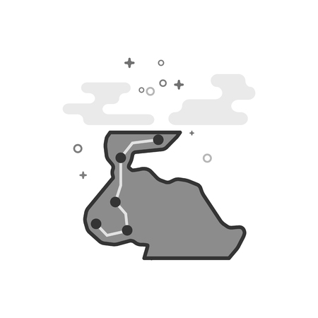 Rally route map icon in flat outlined grayscale style. Vector illustration.のイラスト素材