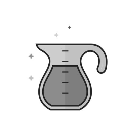 Measure jug icon in flat outlined grayscale style. Vector illustration.のイラスト素材