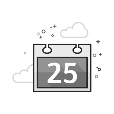 Calendar Christmas icon in flat outlined grayscale style. Vector illustration.のイラスト素材