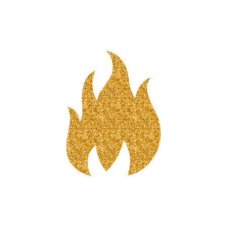 Hot item label icon in gold glitter texture. Sparkle luxury style vector illustration.のイラスト素材