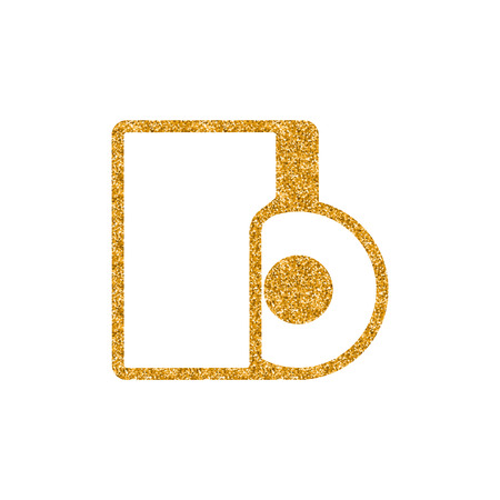 Audio file icon in gold glitter texture. Sparkle luxury style vector illustration.のイラスト素材