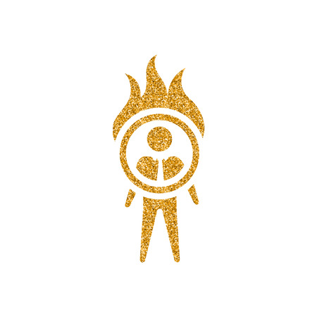 Businessman challenge icon in gold glitter texture. Sparkle luxury style vector illustration.のイラスト素材