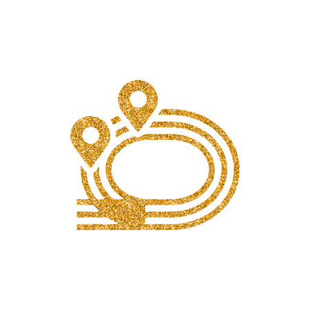 Sprinting field icon in gold glitter texture. Sparkle luxury style vector illustration.のイラスト素材