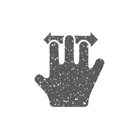 Finger gesture icon in grunge texture. Vintage style vector illustration.のイラスト素材
