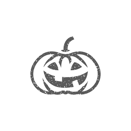 Pumpkin icon in grunge texture. Vintage style vector illustration.のイラスト素材