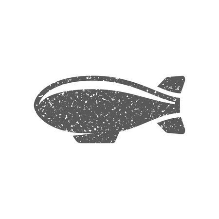 Airship icon in grunge texture. Vintage style vector illustration.のイラスト素材