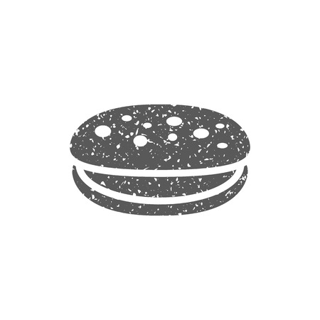 Cake icon in grunge texture. Vintage style vector illustration.のイラスト素材