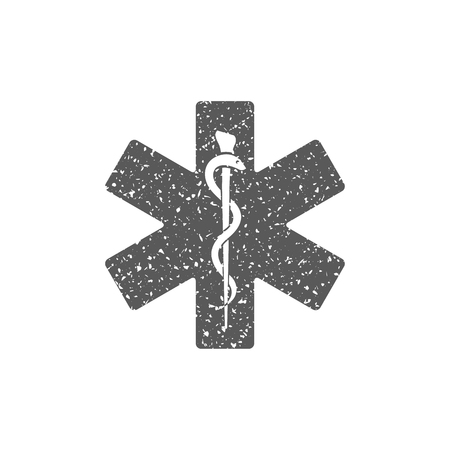 Medical symbol icon in grunge texture. Vintage style vector illustration.のイラスト素材