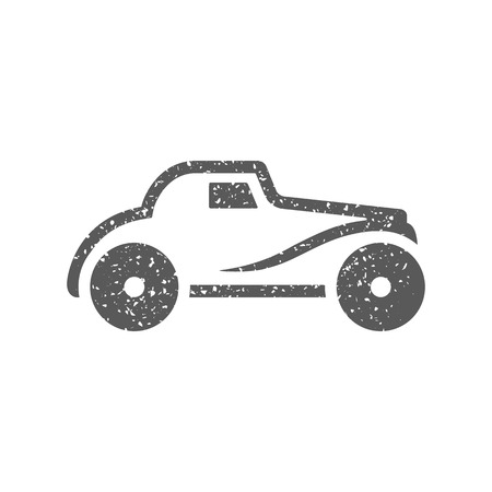 Vintage car icon in grunge texture. Vintage style vector illustration.のイラスト素材