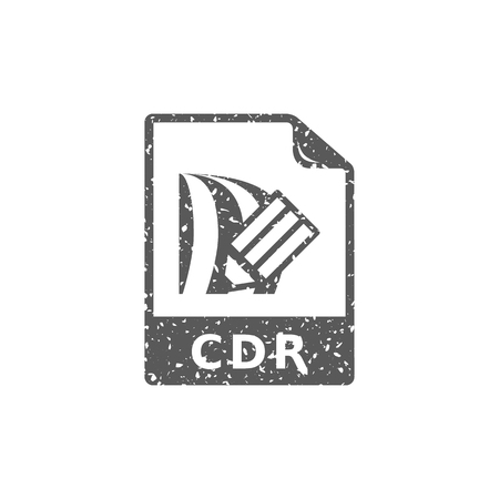 Drawing file format icon in grunge texture. Vintage style vector illustration.のイラスト素材