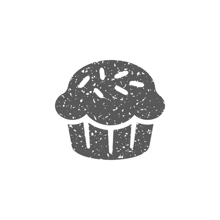Cake icon in grunge texture. Vintage style vector illustration.のイラスト素材