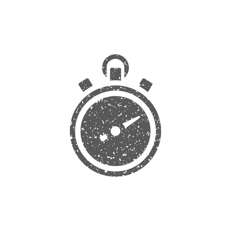 Stopwatch icon in grunge texture. Vintage style vector illustration.のイラスト素材
