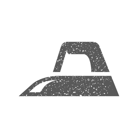 Iron icon in grunge texture. Vintage style vector illustration.のイラスト素材