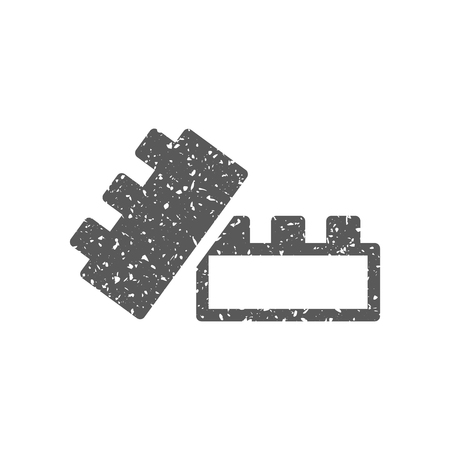 Building blocks icon in grunge texture. Vintage style vector illustration.のイラスト素材